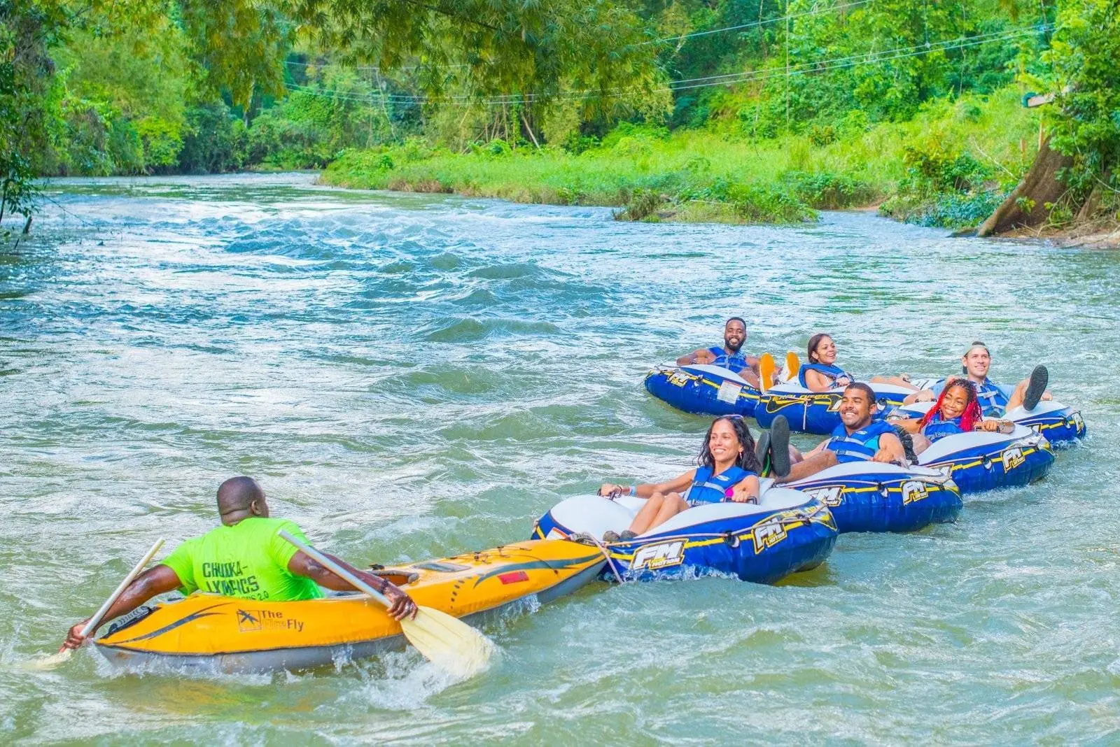 Guests enjoying a Blue Hole excursion in Jamaica